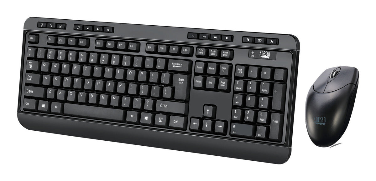 Adesso WKB-1320CB-UK keyboard Mouse included Home RF Wireless QWERTY UK English Black