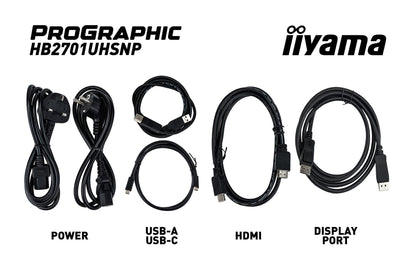 iiyama PROGRAPHIC HB2701UHSNP-B1 computer monitor 68.6 cm (27") 3840 x 2160 pixels 4K Ultra HD LCD Black