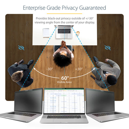 StarTech.com 14-inch MacBook Pro 21/23 Laptop Privacy Screen, Anti-Glare Privacy Filter with 51% Blue Light Reduction, Monitor Screen Protector with +/- 30 deg. Viewing Angle, Reversible Matte/Glossy Sides