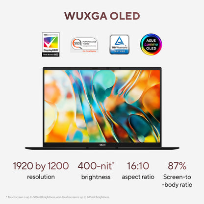 ASUS Zenbook 14 OLED UM3406GA-QD004W Copilot+ PC AMD Ryzen™ AI 7 445 Laptop 35.6 cm (14") WUXGA 16 GB LPDDR5x-SDRAM 1 TB SSD Wi-Fi 6E (802.11ax) Windows 11 Home Black