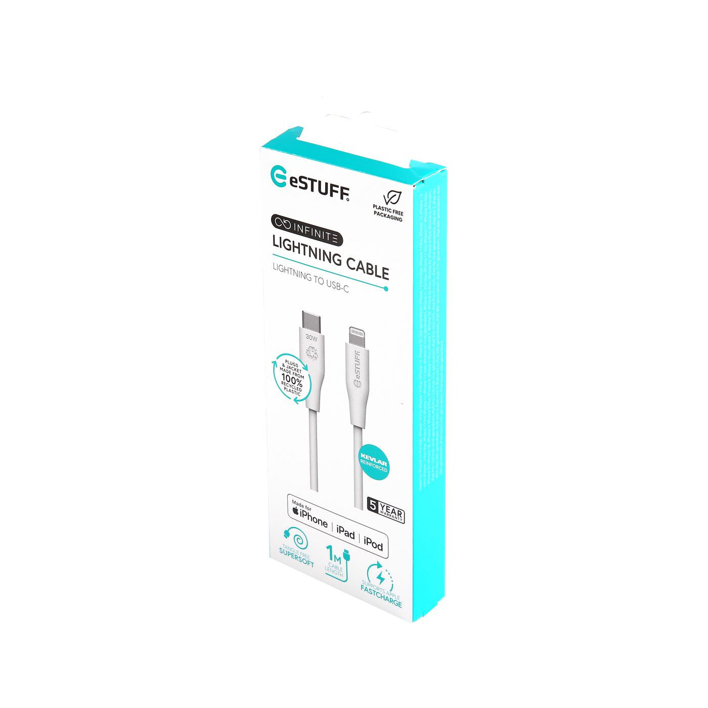 eSTUFF ES602170 lightning cable 1 m White