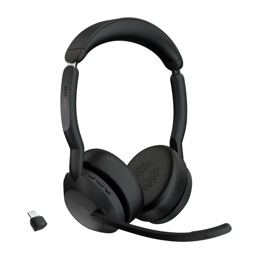 Jabra Evolve2 55 - Link380c MS Stereo headset, Head-band, Wireless connection, Boom microphone, Office/Call center