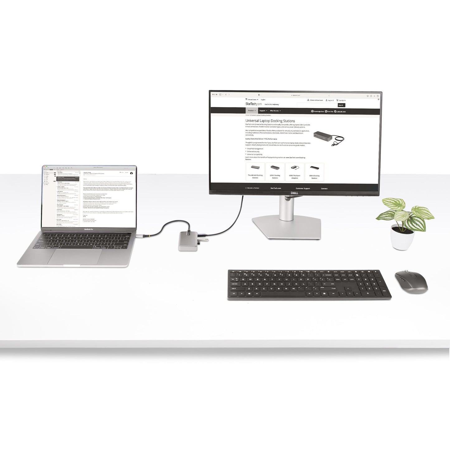 StarTech.com 4-Port USB-C Hub with USB-C DP Alt Mode Video Output 4K 60Hz - 3x USB-A, 1x USB Type-C, 100W Power Delivery Pass-Through, USB 3.2 10Gbps, 1ft/30cm Cable, Portable USB Hub