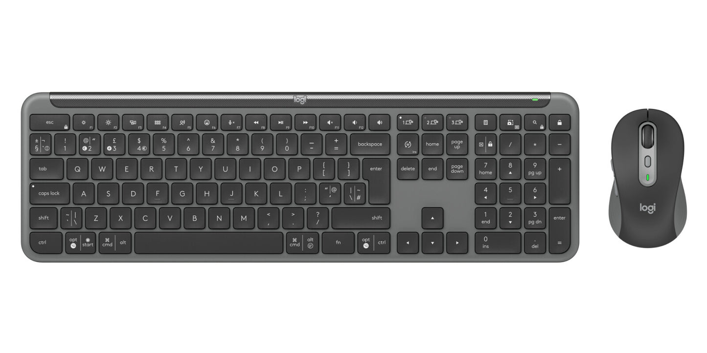 Logitech Signature Slim MK950 for Business keyboard Mouse included Office RF Wireless + Bluetooth QWERTY UK English Graphite