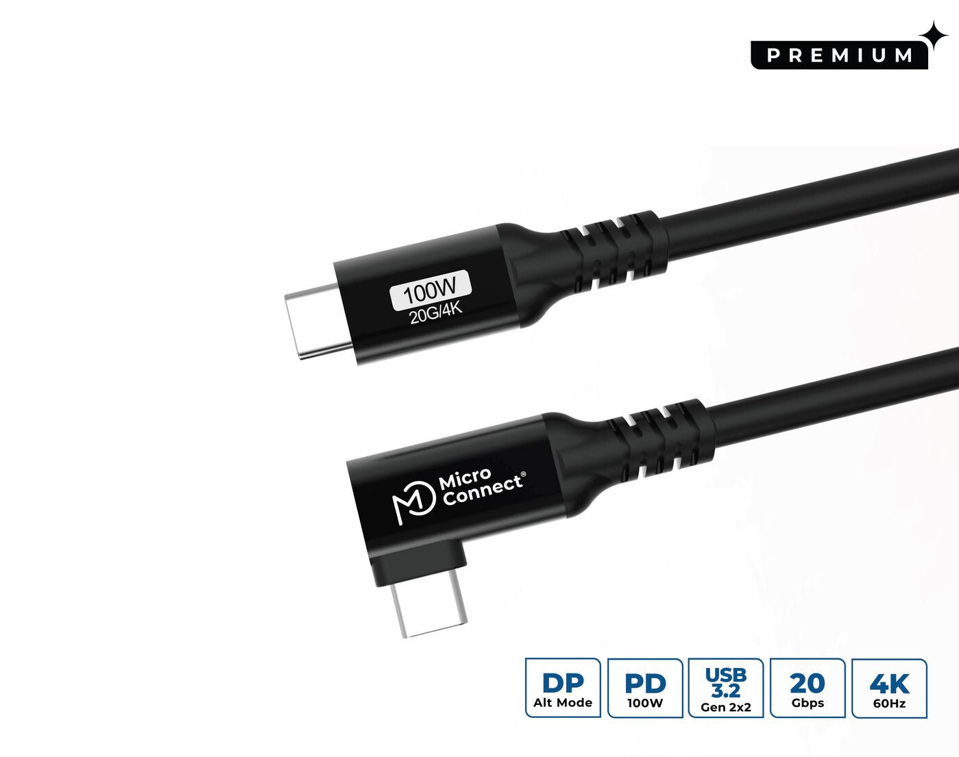 Microconnect USB3.2CC5-A USB cable USB 3.2 Gen 2x2 5 m USB C Black