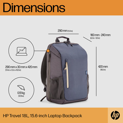 HP Travel 18 Liter 15.6 Iron Grey Laptop Backpack