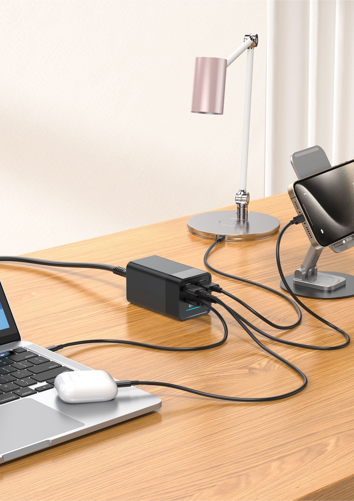eSTUFF ES635200 mobile device charger Laptop Black AC Fast charging Indoor