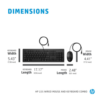 HP 225 Wired Mouse and Keyboard Combo