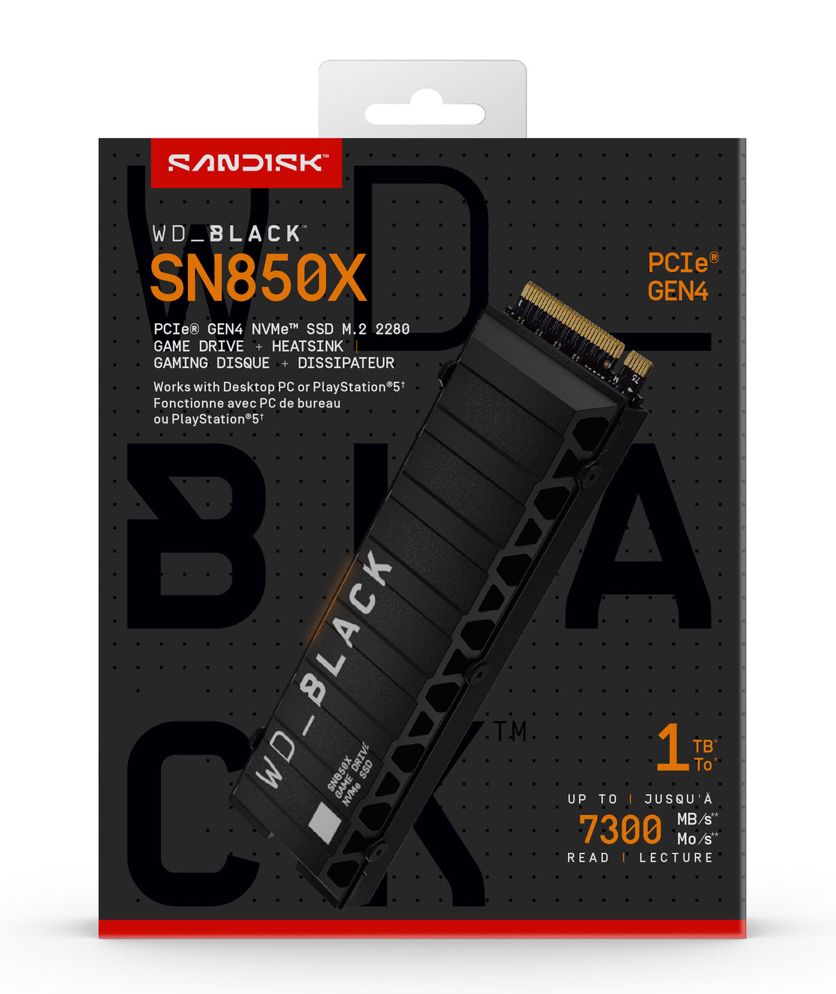 Western Digital Black WD_BLACK™ SN850X NVMe™ SSD POWERED BY SANDISK 1 TB, [With Heatsink]