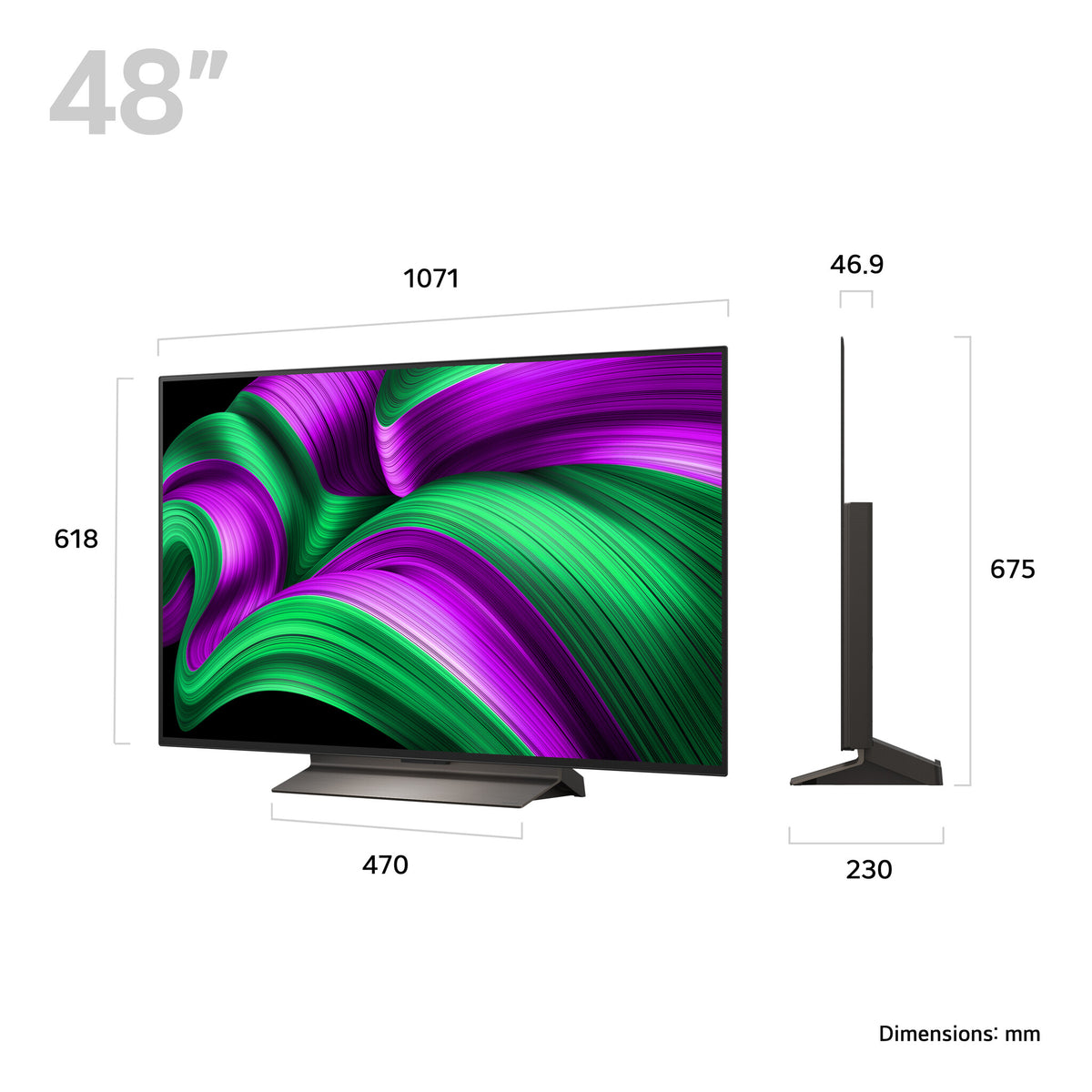 LG OLED48C56LB.AEK TV 121.9 cm (48") 4K Ultra HD Smart TV Wi-Fi Black