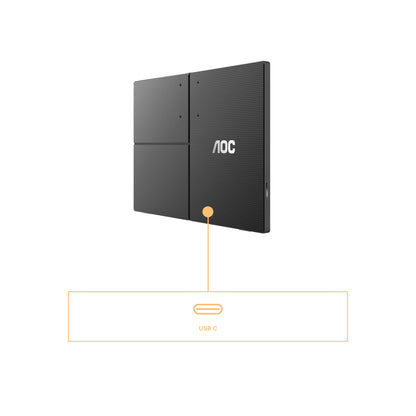 AOC 16T3EA portable TV/monitor Black 39.6 cm (15.6") 1920 x 1080 pixels