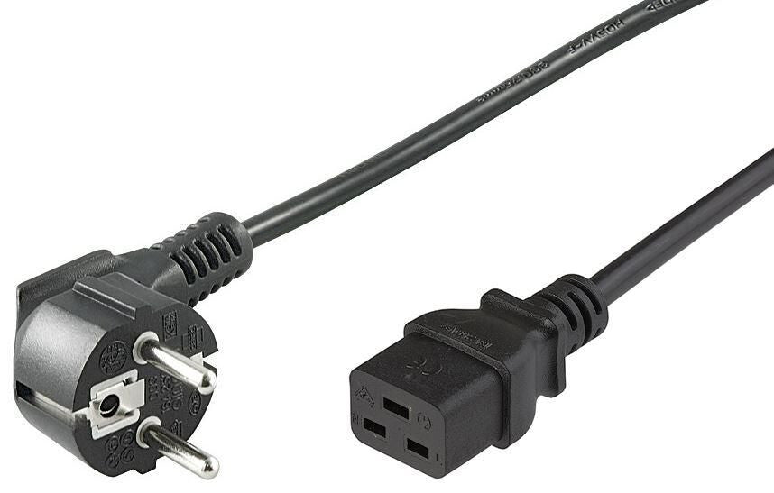 Microconnect PE07719005 power cable Black 0.5 m Power plug type E+F C19 coupler