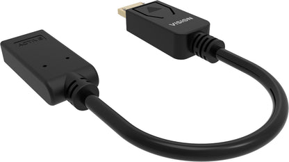 Vision TC-DPHDMI/BL video cable adapter HDMI Type A (Standard) DisplayPort Black