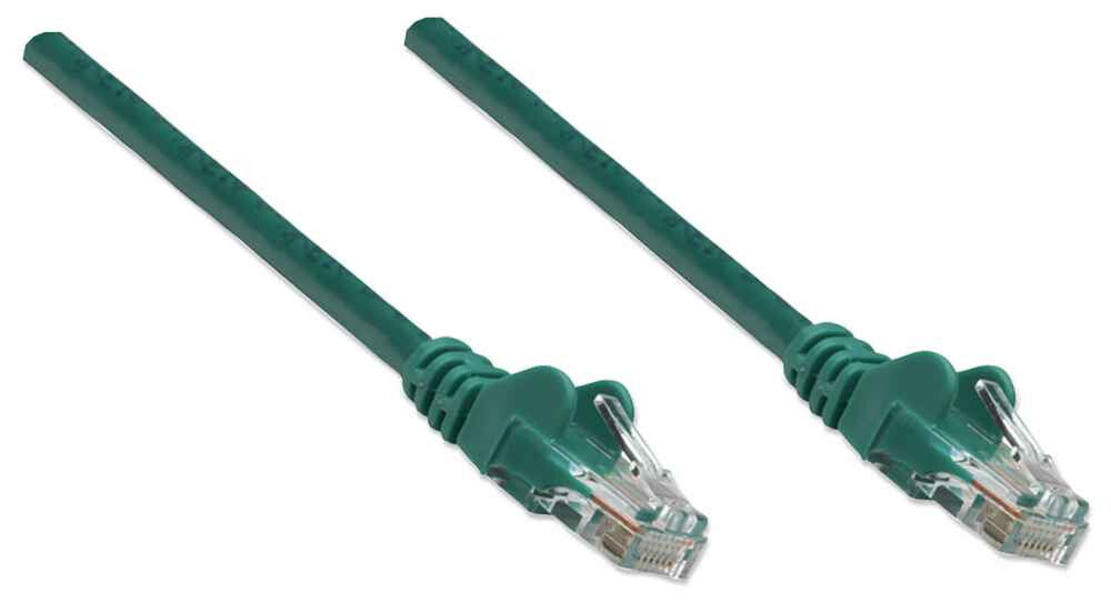 Intellinet Network Patch Cable, Cat5e, 3m, Green, CCA, U/UTP, PVC, RJ45, Gold Plated Contacts, Snagless, Booted, Lifetime Warranty