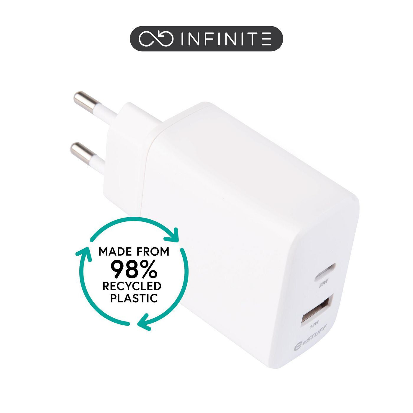 eSTUFF ES637031-BULK mobile device charger Smartphone White AC Fast charging Indoor