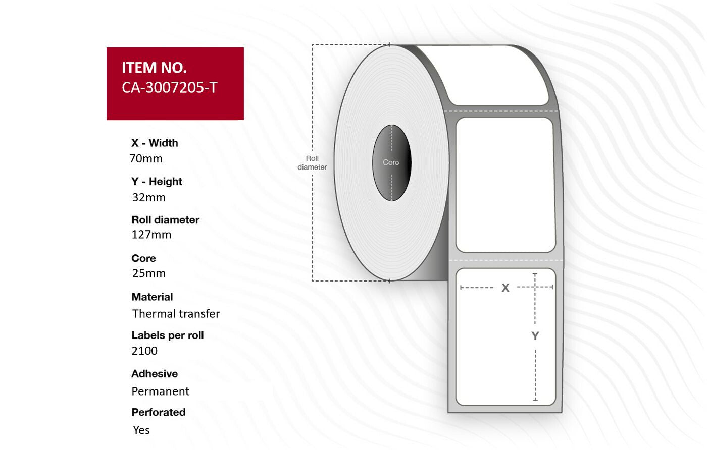 Capture CA-3007205-T printer label White