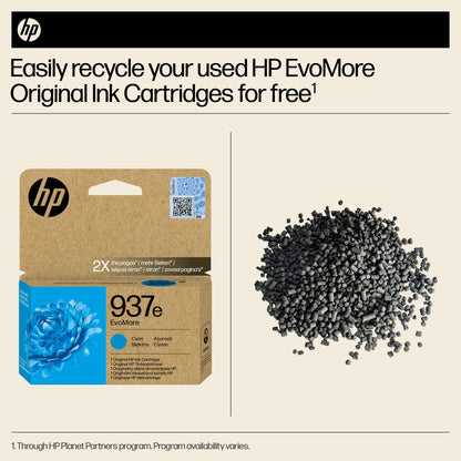 HP 937e EvoMore Cyan Original Ink Cartridge