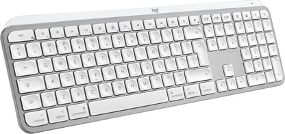Logitech Master MX Keys S for Mac keyboard Office RF Wireless + Bluetooth QWERTY US International Aluminium, White