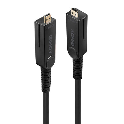Lindy 70m Fibre Optic Hybrid Micro-HDMI 18G Cable with Detachable HDMI and DVI Connectors