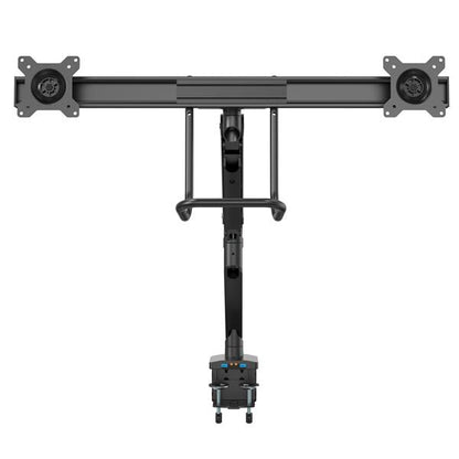 StarTech.com Desk Mount Dual Monitor Arm with USB & Audio - Slim Full Motion Adjustable Dual Monitor VESA Mount for up to 32" Displays - Ergonomic Articulating - C-Clamp/Grommet
