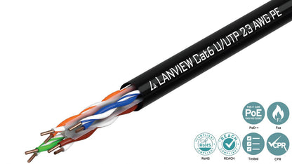 Lanview LVN122151 networking cable Black 305 m Cat6 U/UTP (UTP)