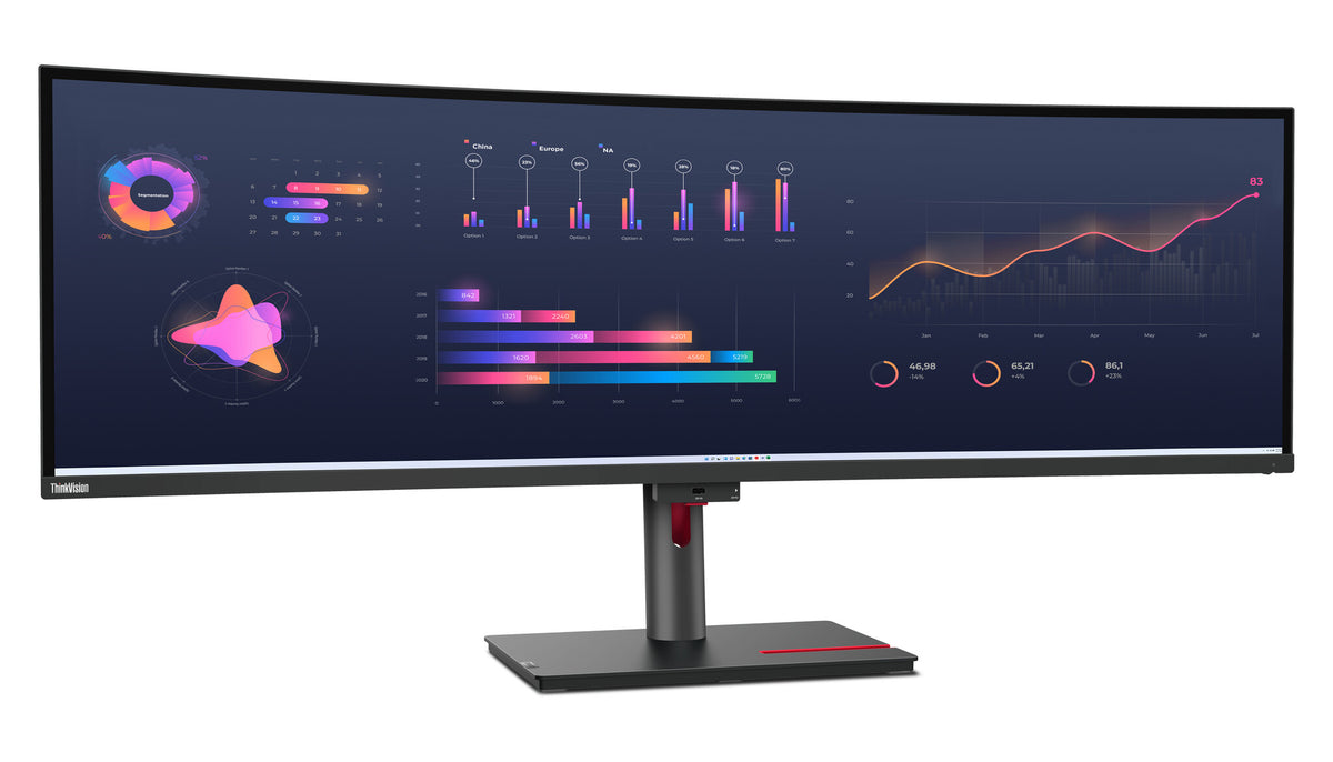 Lenovo ThinkVision P49w-30 computer monitor 124.5 cm (49") 5120 x 1440 pixels DQHD LED Black