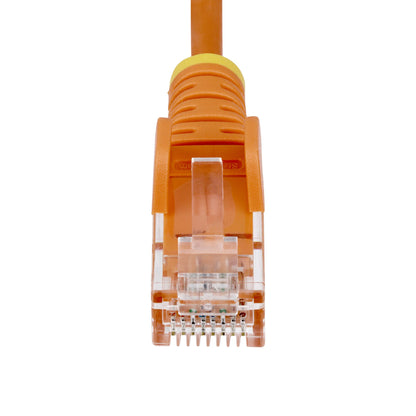StarTech.com 2m Orange Slim CAT6 Ethernet Cable, Snagless, 100W PoE, UTP, LSZH, 28AWG Pure Bare Copper Wire, Slim RJ45 Network Patch Cord w/Strain Reliefs, Individually Tested