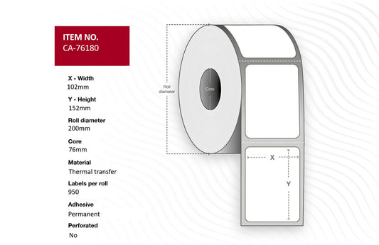 Capture CA-76180 printer label White