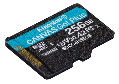 Kingston Technology 256GB microSDXC Canvas Go Plus Gen4 200R A2 U3 Single Pack w/o ADP