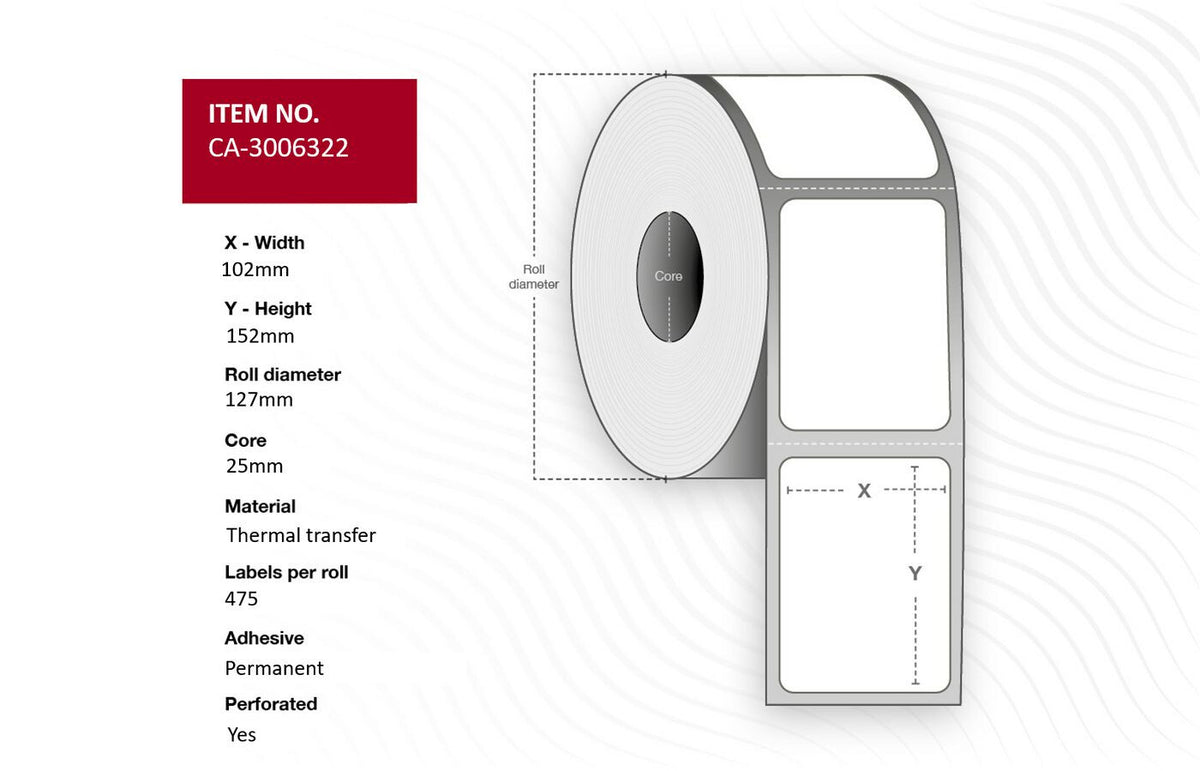 Capture CA-3006322 printer label White