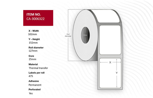 Capture CA-3006322 printer label White