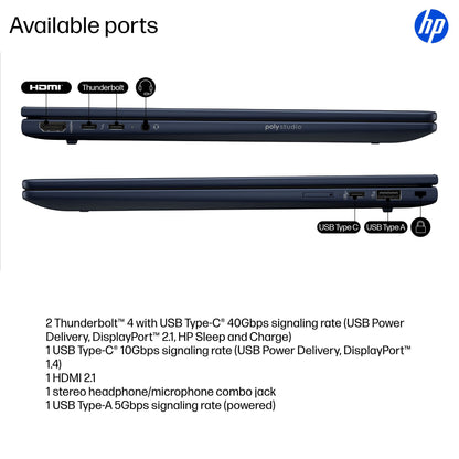 HP EliteBook X G1i Next Gen AI PC Copilot+ PC Intel Core Ultra 7 258V Laptop 35.6 cm (14") WUXGA 32 GB LPDDR5x-SDRAM 512 GB SSD Wi-Fi 7 (802.11be) Windows 11 Pro Blue