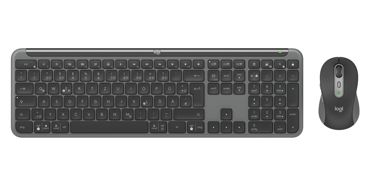 Logitech Signature Slim MK950 for Business keyboard Mouse included Office RF Wireless + Bluetooth QWERTZ German Graphite