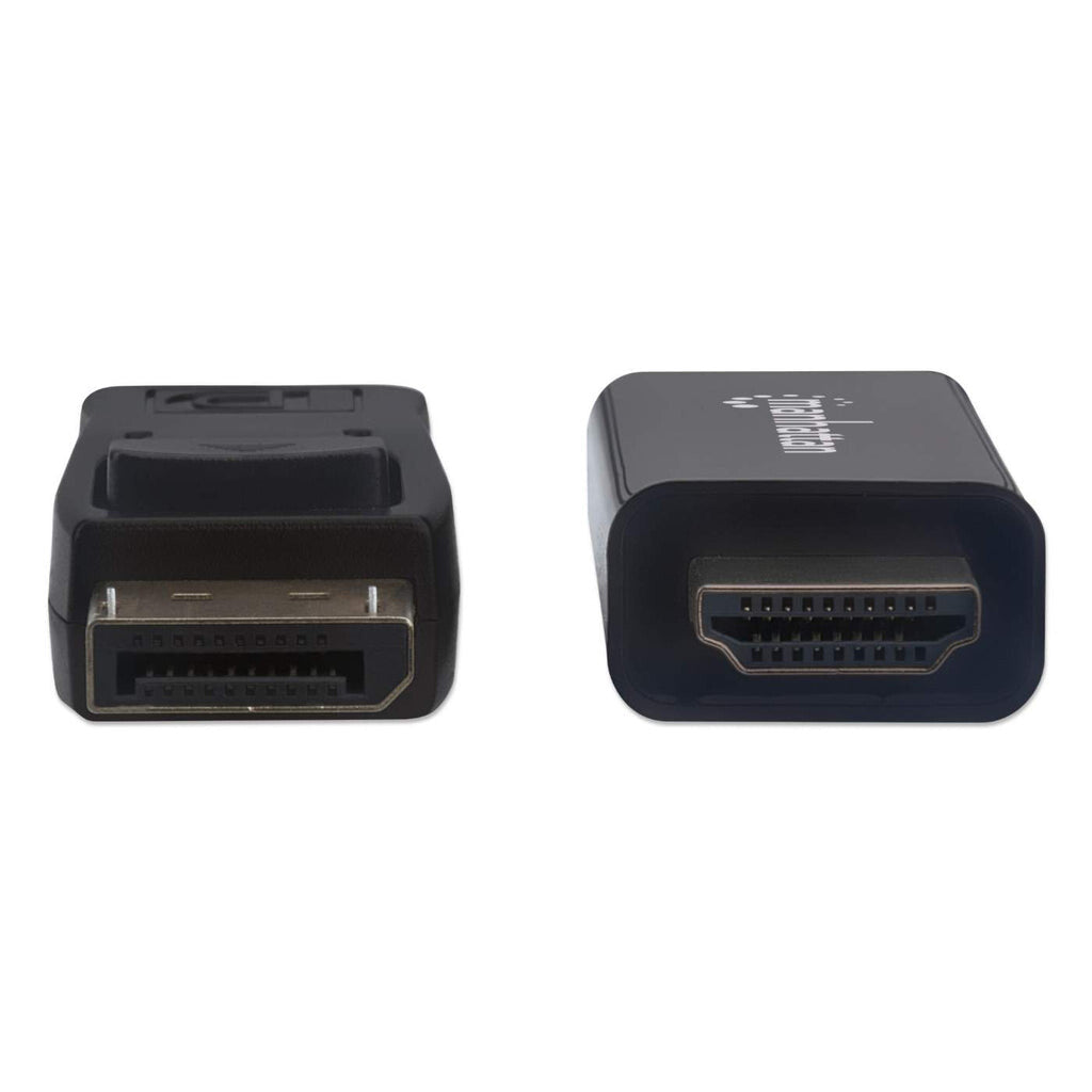 Manhattan DisplayPort 1.2 to HDMI Cable, 4K@60Hz, 1.8m, DP With Latch, Black, Not Bi-Directional, Three Year Warranty, Higher 4K Refresh Rate than DP2HDMM2MB (2m); Comparable 4K@60Hz Output to 6F-DP-HDMI-4K60-HDR (Active, 2m)