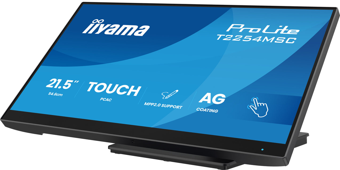 iiyama T2254MSC-B2AG computer monitor 54.6 cm (21.5") 1920 x 1080 pixels Full HD LED Touchscreen Black