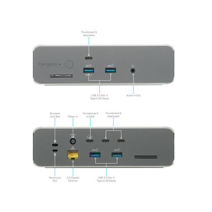 Targus DOCK230EUZ laptop dock/port replicator Wired Thunderbolt 5 Silver