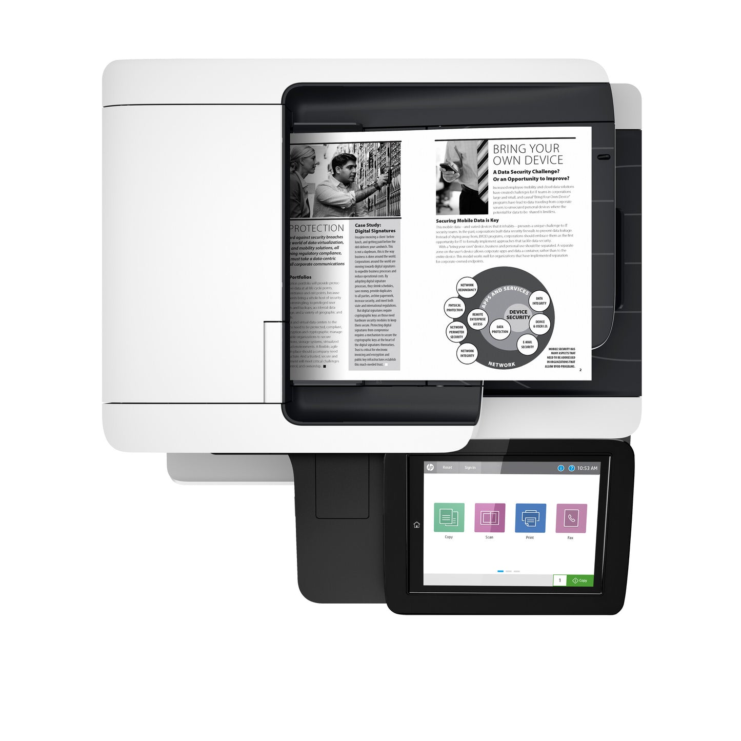 HP LaserJet Enterprise M528dn Wireless Multifunction Black and white Printer, Copier, Scanner; Duplex
