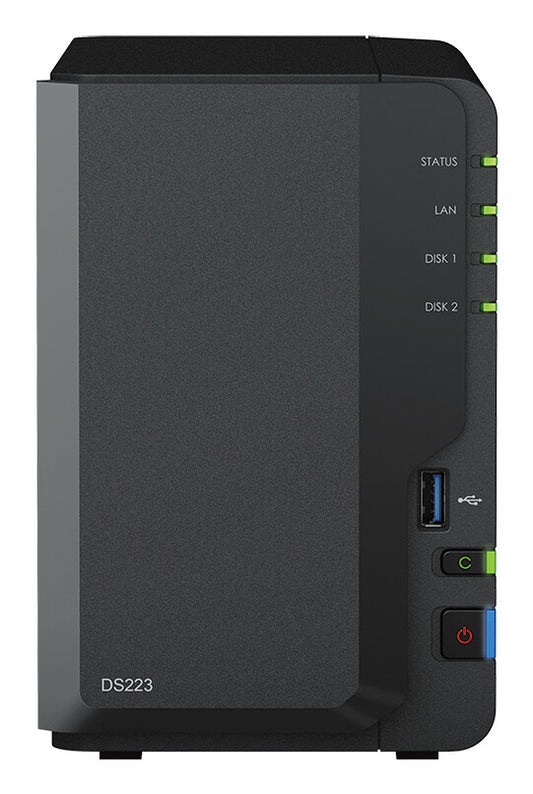 Synology DiskStation DS223 NAS Mini Tower Realtek RTD1619B 2 GB DDR4 8 TB HDD DiskStation Manager Black