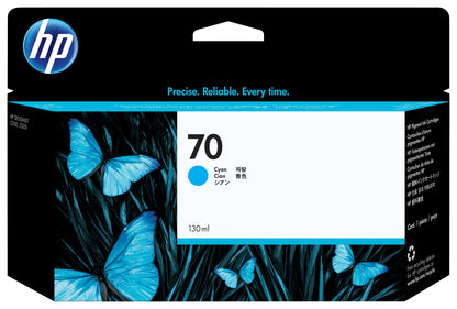 HP 70 cyan DesignJet ink cartridge, 130ml
