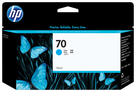 HP 70 cyan DesignJet ink cartridge, 130ml