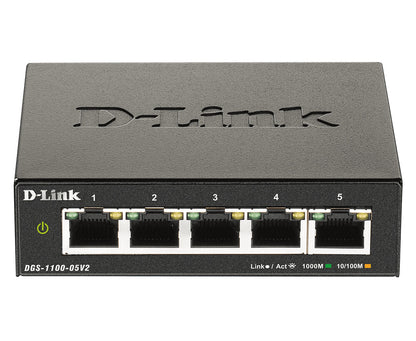 D-Link DGS-1100-05V2/E network switch Managed L2 Gigabit Ethernet (10/100/1000) Black