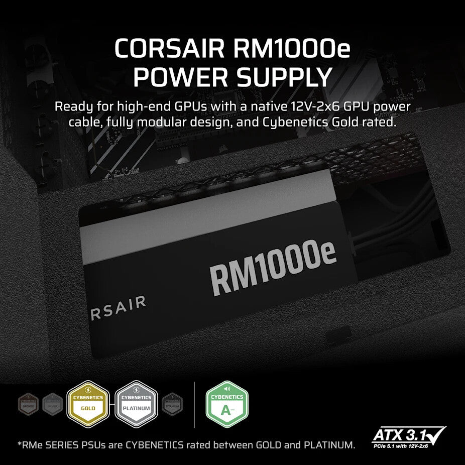 Corsair RM1000e power supply unit 1000 W 24-pin ATX ATX Black