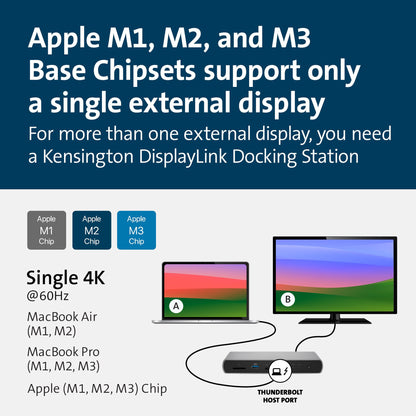 Kensington AD4010T4 Thunderbolt 4 and USB4 Quad Video Docking Station - 98W PD - DP/HDMI - Windows/macOS