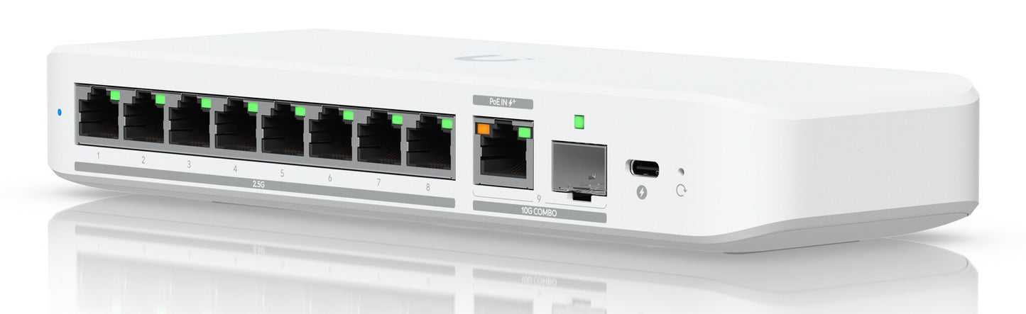 Ubiquiti UniFi Flex 2.5G Managed L2 2.5G Ethernet (100/1000/2500) Power over Ethernet (PoE) Desktop/Wall-Mounting White