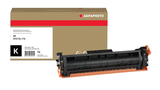 AgfaPhoto Compatible Toner Cartridge, Black, Replacement for HP CF217A, 17A, 1600 Pages