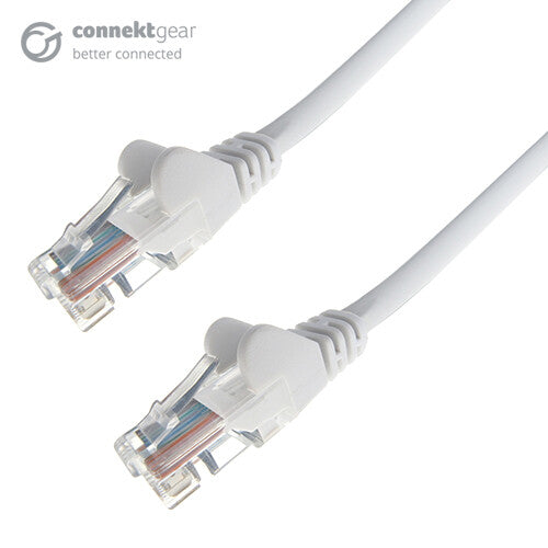 connektgear 15m RJ45 CAT6 UTP Stranded Flush Moulded LS0H Network Cable - 24AWG - White