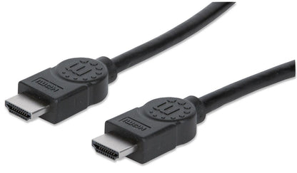 Manhattan HDMI 4K@30Hz Cable with Ethernet, 1m, Suitable for ALL 1080p/HD and Majority of 4K Uses (Check Your System 4K Specification to Be Sure), Black, High Speed, Lifetime Warranty, Equivalent to HDMM1MHS