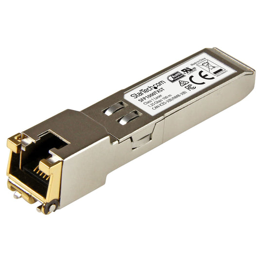 StarTech.com MSA Uncoded SFP Module - 1000BASE-TX - SFP to RJ45 Cat6/Cat5e - 1GE Gigabit Ethernet SFP - RJ-45 100 m, Copper, 1000 Mbit/s
