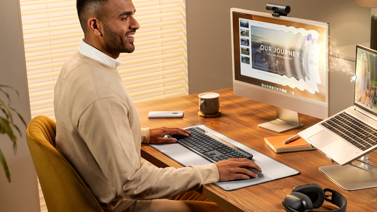 Logitech Signature Slim Solar+ K980 keyboard Universal RF Wireless + Bluetooth QWERTY UK English Graphite