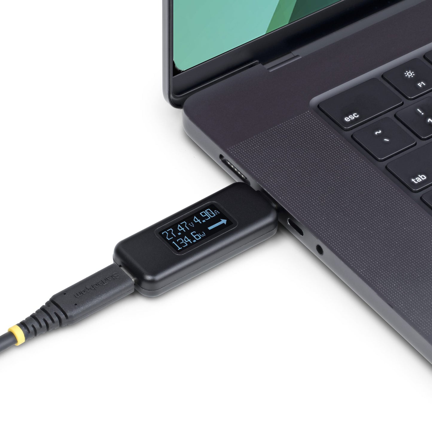 StarTech.com USB-C Power Tester, Digital Multimeter, Bi-Directional Voltage and Current Meter, Up to 240W PD EPR, Portable USB-C Cable and Port Power Meter Tester